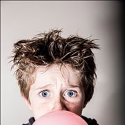 Boy Blowing Bubble Gum